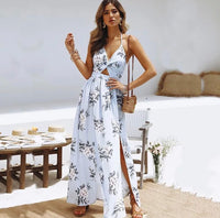 Vestido azul maxi