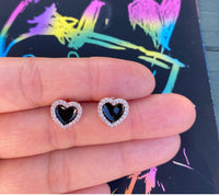 Black heart earrings