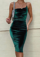 Green velvet dress