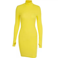 Yellow Turtle Neck Dress